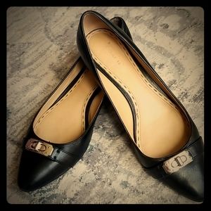 Coach kitten heel black leather dress shoes